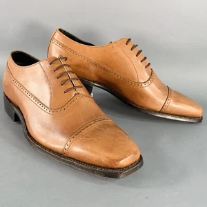 PAUL SMITH Talla 8 Marrón Cuero Perforado Oxford Tapa Punta Zapatos de Cordones - Imagen 1 de 9