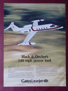 4/1982 PUB GATES LEARJET BUSINESS AIRCRAFT BLACK & DECKER ORIGINAL AD - Imagen 1 de 1