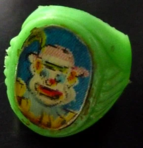 Vintage Clown GUMBALL Premium Green base flicker Ring - Picture 1 of 2