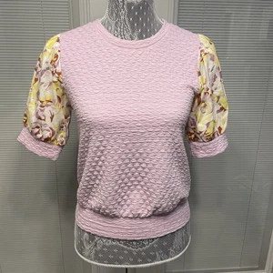 Anthropologie Porridge Kleidung helllila Blumen Puffärmel Top XXS EUC - Bild 1 von 14