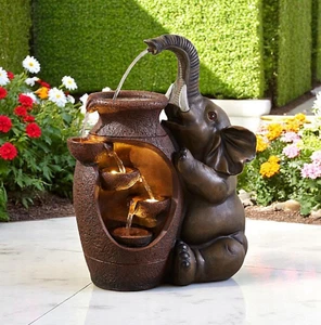 Fuente de agua con energía solar para elefantes al aire libre jardín fuente decoración - Imagen 1 de 2