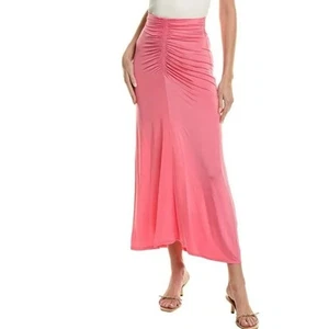 ALC Rock XL Aureta Maxi Rosa Rüschen Slinky Stretch High Rise Slip Midi Neu - Bild 1 von 12