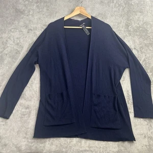 Eileen Fisher maglione donna cardigan medio aperto davanti misto lana seta cashmere - Foto 1 di 12