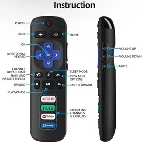 2 pack Universal Remote Control Replacement for All Roku TVs: ROKU TVs ONLY! - Picture 1 of 5