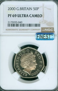 2000 GREAT BRITAIN 50 PENCE NGC PF69 UCAM MAC FINEST GRADE & SPOTLESS  . - Picture 1 of 2
