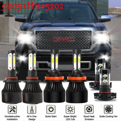 Kit de bombillas antiniebla faros LED combo 6 piezas para GMC Sierra 1500 2500 2007-2013 Foto 1 de 4