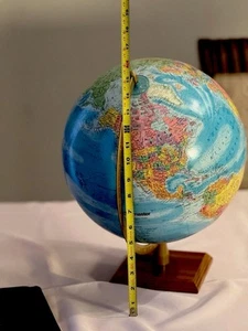 Vintage Globemaster 16’’ World Globe real wood base Made In USA Replogle - Picture 1 of 7