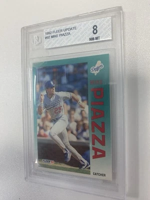 1992 Fleer Update Mike Piazza RC #U-92 Beckett 8 NM- MT HOF - Image 1 of 4