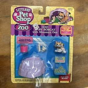 Vtg Zoo Baby Bobcat with Mountain Den Littlest Pet Shop Zoo 60156 in Package MOC - Picture 1 of 4