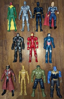 Lot Of 11 Marvel 12" Action Figures Avengers Hasbro Iron Man, Hulk, Thor, Thanos - Image 1 of 4