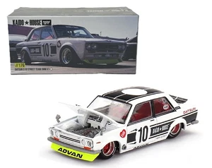Kaido House x Mini GT 1:64 Datsun 510 Street Team XMM V1 Blanco Advan KHMG176 - Imagen 1 de 5