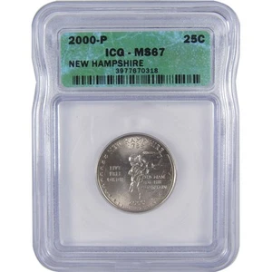 2000 P New Hampshire State Quarter MS 67 ICG Clad 25c Coin SKU:CPC0030 - Picture 1 of 4