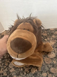Marionetas de mano marrón león de 11 pulgadas juguetes de peluche suministros para fiestas infantiles - Imagen 1 de 3