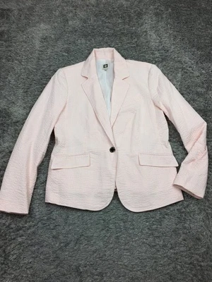 Traje Chaqueta Anne Klein Seersucker Mujer Talla Pequeña Blanco Rosa Rayas Foto 1 de 4