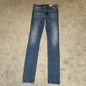 Diesel Skinzee W28 L32 Ladies SuperSkinny Jeans Blue Stretch Denim Regular Waist - Picture 1 of 12
