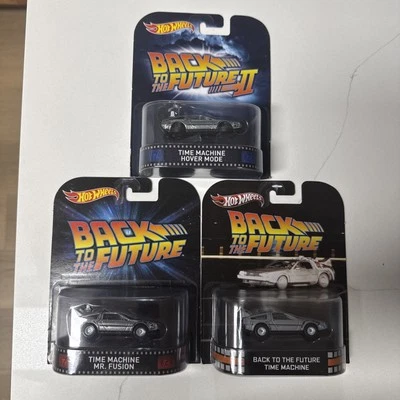 🔥Hot Wheels Retro Entertainment Back to the Future Time Machine Hover Mode Lot - Image 1 of 4