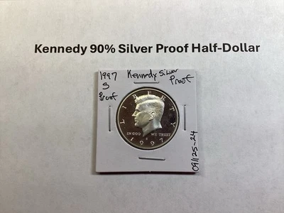 1997 S Kennedy 90% Silver Proof Half Dollar from US Mint Proof Set 091125 24te - Image 1 of 4