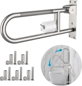 Toilettenhaltegriff 22,4 Zoll Munzong Anti-Rutsch Handicap Haltegriffe mit Papierhalter - Bild 1 von 6