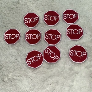 Lot Of 10 3" Vntg STOP SIGN Street Traffic Road Sign Embroidered Sew-On Patch - Picture 1 of 3