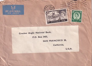 1962 GB England QE2 2'6. 2'5. air-mail London to San Francisco USA - Picture 1 of 3