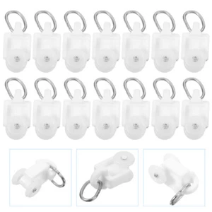 50Pcs Curtain Track Spares Straight Curved track Rollers Glider Hook Rail Parts - Picture 1 of 17