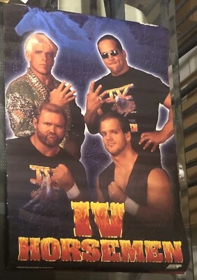 Póster original vintage tamaño completo WCW 4 Four Horsemen WWE Wwf 23x35 pulgadas jinete Foto 1 de 4