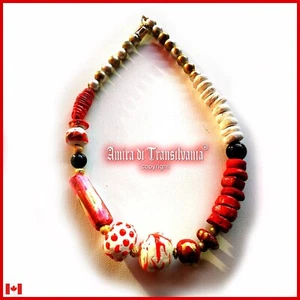 Necklace Woman Jewelry Luxury Vintage Beaded Polka Dot Ball Chunky Brutalist Bib - Picture 1 of 24