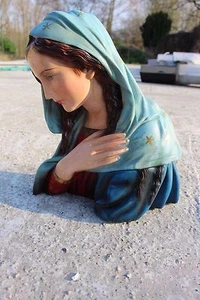 Signed Arnova Vintage Virgin Mary Madonna Plaster Statuette Bust Chalk #365 - Picture 1 of 9