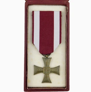 4441 WK2 POLNISCHES TAPFERKREUZ 1944 KLEINE ART NUMMERIERT KNEDLER POLEN - Bild 1 von 6
