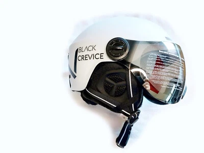 Black Crevice Sölden Skihelm Snowboardhelm mit Jet Visier Sturzhelm matt weiß
