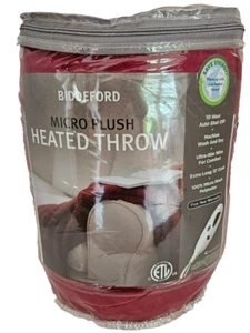 NEW! Biddeford Red Electric Heated Warming Throw Blanket - Picture 1 of 3