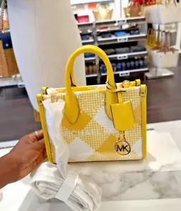 Michael Kors Mirella Yellow Extra Small XS Mini Crossbody Messenger Bag Purse - Picture 1 of 19