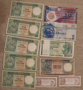 11 Banknoten Geldscheine Papiergeld aus Hongkong Sammlungsauflösung - Bild 1 von 4
