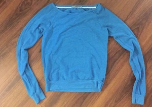 Abbot Main Solid Blue Women's Boatneck Fitted Comfy Sweatshirt Sz XS Stylish - Picture 1 of 4