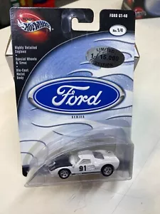 Hot Wheels 100% - Ford GT-40 Bianco #91 - #1/4 - 1:64 Diecast Nuova Edizione Limitata - Foto 1 di 15