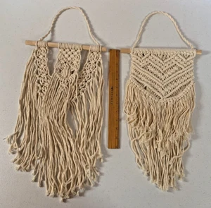 2pc Macrame Boho Wall Hanging Wall Decor New - Picture 1 of 8