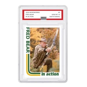 Fred Bear IN ACTION custom card by Headworms - BSA Gem Mint 10 (parody) - Picture 1 of 2