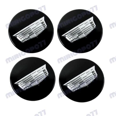 Tapacubos centrales de rueda 4 piezas Cadillac ATS CTS DTS SRX STS XLR XTS 2-5/8" BK/PLATEADO Foto 1 de 4