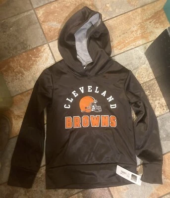 Cleveland Browns NFL Brown Child’s Kids Hoodie Sweatshirt Size Medium (7/8) NEW - Image 1 of 4