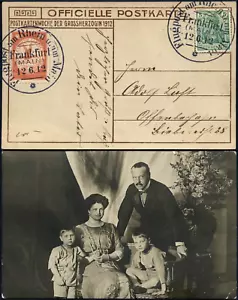Zeppelin 1912 Dt. Reich Flugpost Rhein Main Foto-AK Herzogl Familie Si 11 D/2160 - Bild 1 von 3