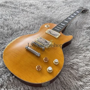 Aged LP 1959 Kirk Hammett E-Gitarre Greeny Mahogany Korpus geflammte Ahorndecke - Bild 1 von 6