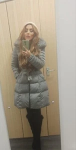 Gorgeous Moncler Durace Durace down coat Size 1, Uk size 8/10/12 Dark grey - Picture 1 of 5