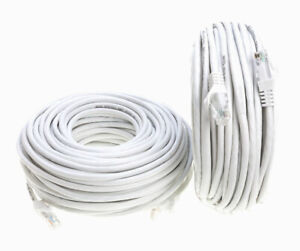 CAT6e/CAT6 Ethernet LAN Network RJ45 Patch Cable White 25FT-200FT Multipack LOT