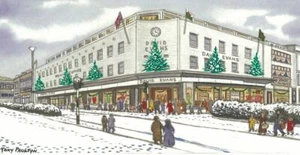 David Evans in the snow Swansea - Christmas Card - Tony Paultyn - Picture 1 of 3