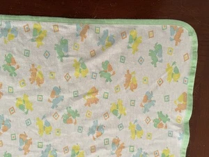 VTG Carter’s Multi Color Puppy Print Baby Blanket. See Photos - Picture 1 of 11