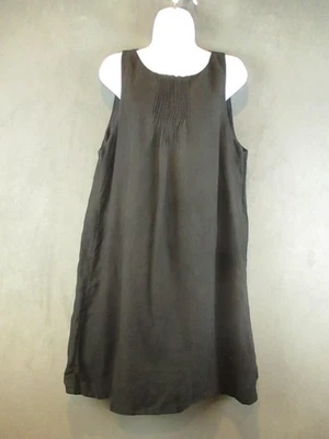 Vestido Vineyard Vines para mujer 16 negro lino cambio sin mangas pintuck playa viaje Foto 1 de 4