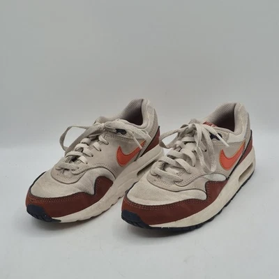 Nike Air Max 1 Zapatos Juveniles Talla 3Y Beige Marrón Naranja Swoosh Tenis DZ3307-110 Foto 1 de 4