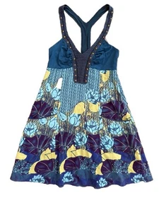 Free People Batik Blues Dress Sz 8 Sm - Picture 1 of 6
