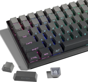 PBT Side Printed Keycaps 136 Keys Set for 60/65/75/100% Keyboards, Gradient Gray - Picture 1 of 12