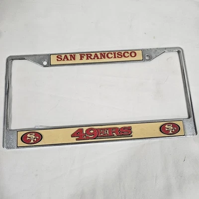 Capa de etiqueta cromada quadro placa de licença de metal San Francisco 49ers - Imagem 1 de 3